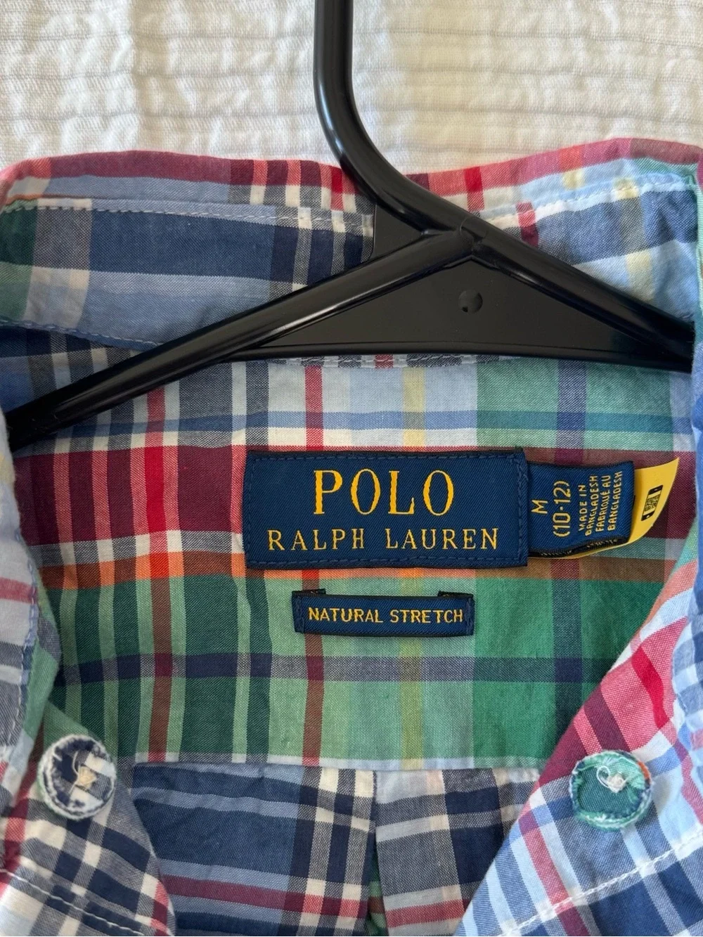 Ralph Lauren Multicolor Plaid Button-Down Shirt - Blue Green Red M(10/12) size